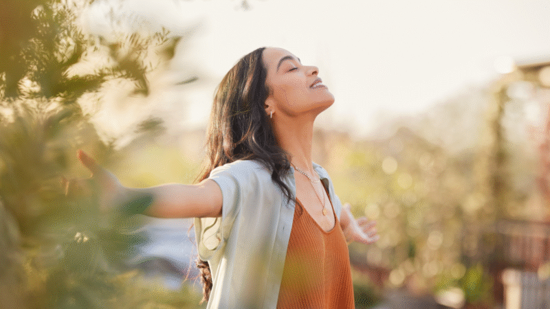 Woman Trying Mindful Exercises